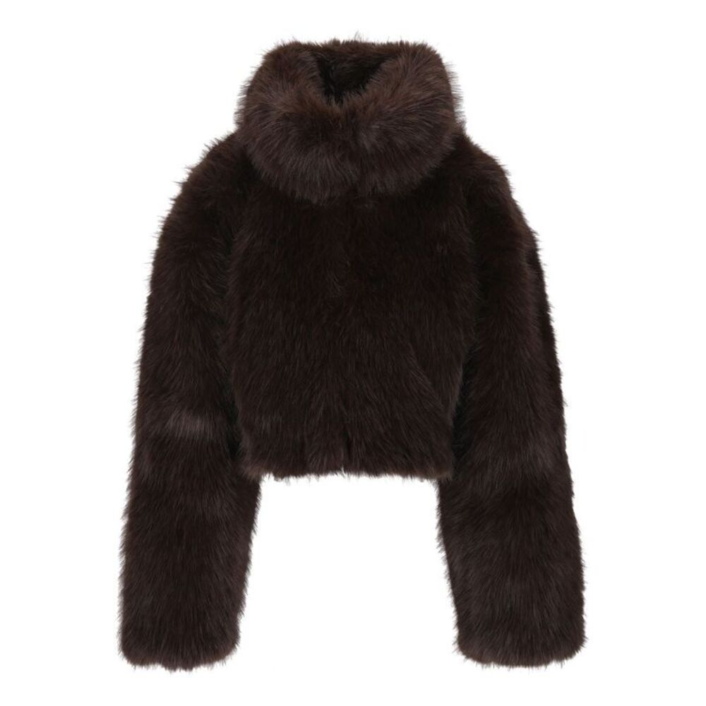Rotate Women Faux Fur Cropped Jacket